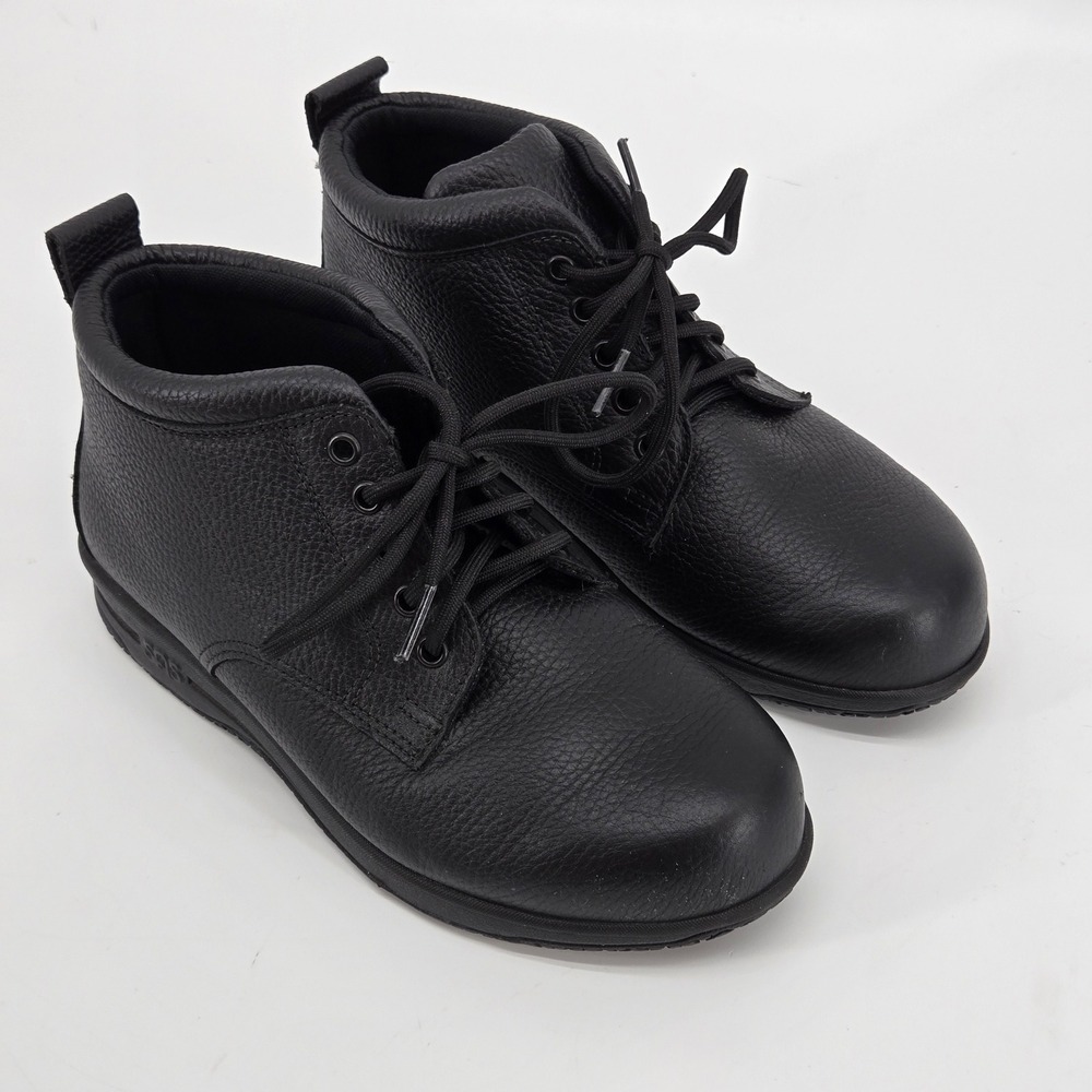 SAS Alpine Black Leather Slip Resistant‎ Ankle Chukka Work Boots Womens 5.5 WW